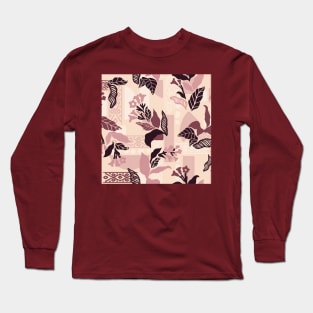 Pink Solid Shapes and Flowers Long Sleeve T-Shirt